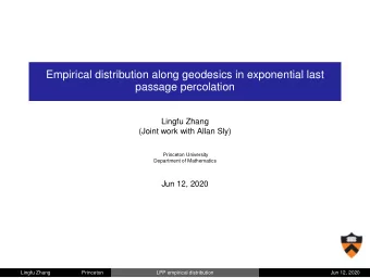 Empirical distribution along geodesics in exponential last  passage percolation  Lingfu Zhang
