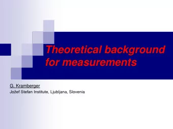 Theoretical background for measurements  G. Kramberger Jo ef Stefan Institute , Ljubljana,
