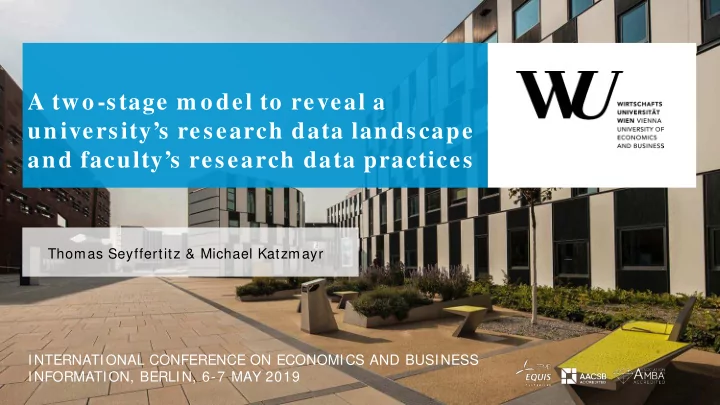 a two stage m odel to reveal a university s research data