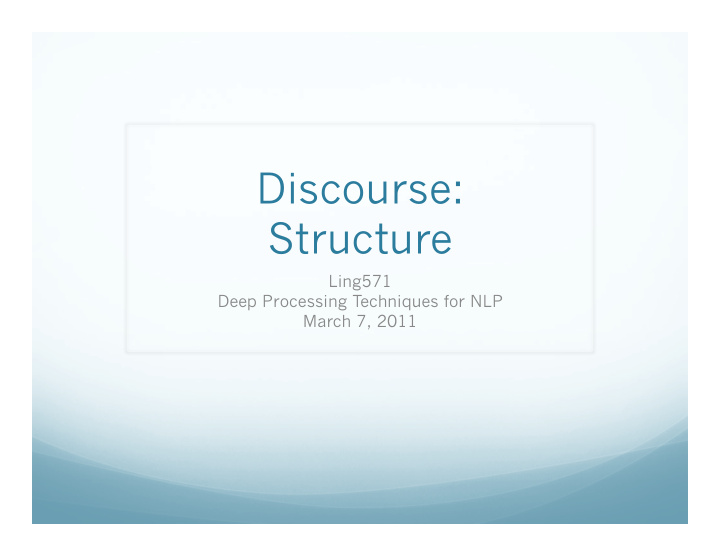 discourse structure