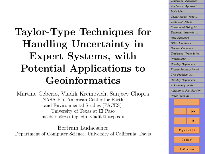 taylor type techniques for