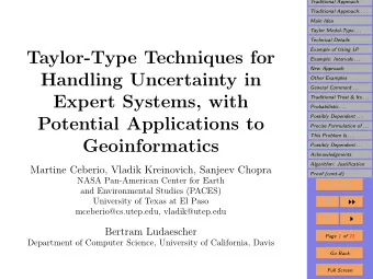 Taylor-Type Techniques for  Example: Intervals . . .  New Approach  Handling Uncertainty in  Other