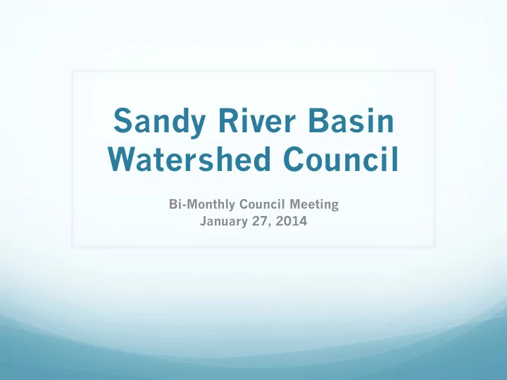 sandy river basin watershed council