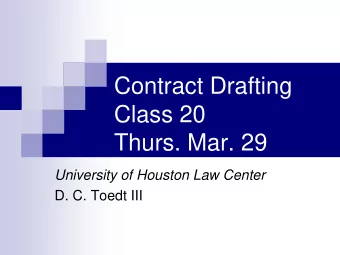 Thurs. Mar. 29 University of Houston Law Center  D. C. Toedt III  Z&amp;B Chapter 5D  Legal