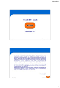 9 month 2011 results