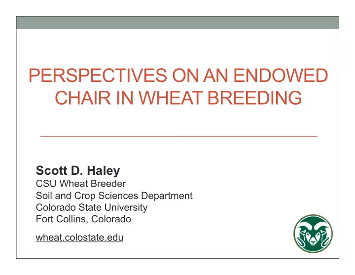 perspectives on an endowed