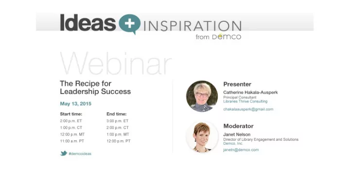 the recipe for leadership success