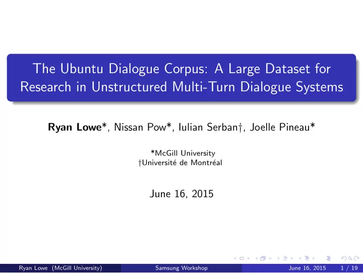 the ubuntu dialogue corpus a large dataset for research