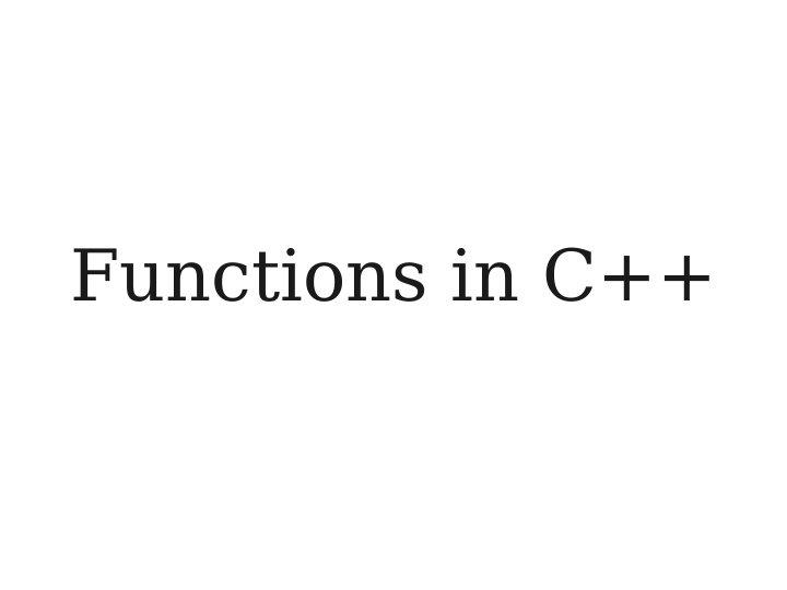 functions in c