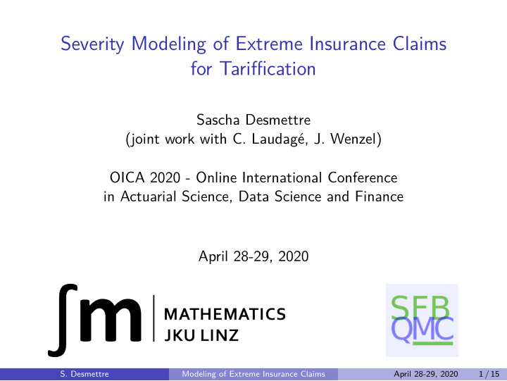 severity modeling of extreme insurance claims for