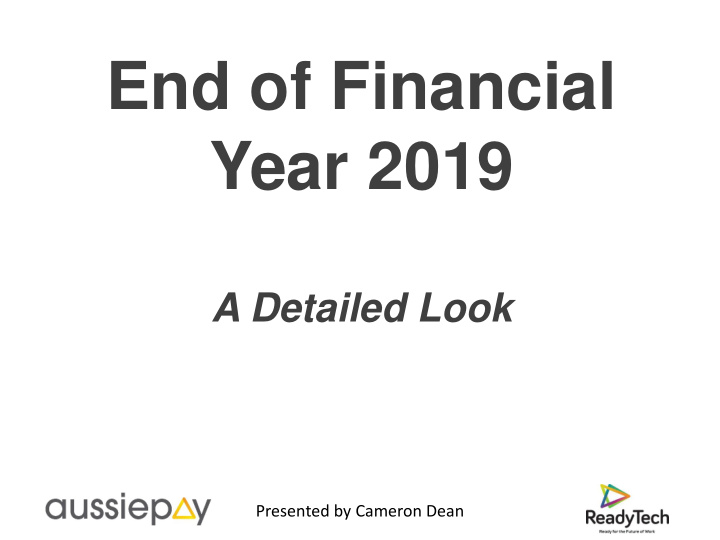 end of financial year 2019