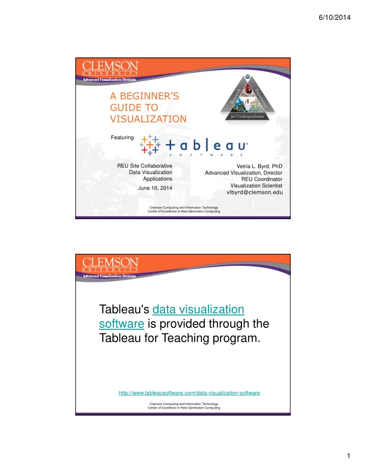 tableau s data visualization software is provided through