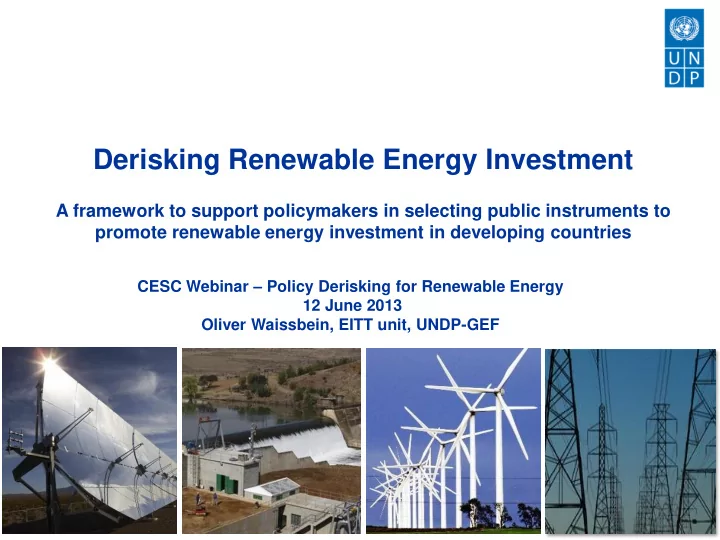 derisking renewable energy investment