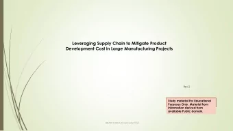 Leveraging Supply Chain to Mitigate Product  Development Cost in Large Manufacturing Projects  Rev