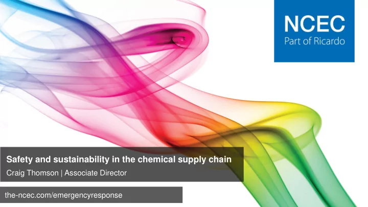 safety and sustainability in the chemical supply chain