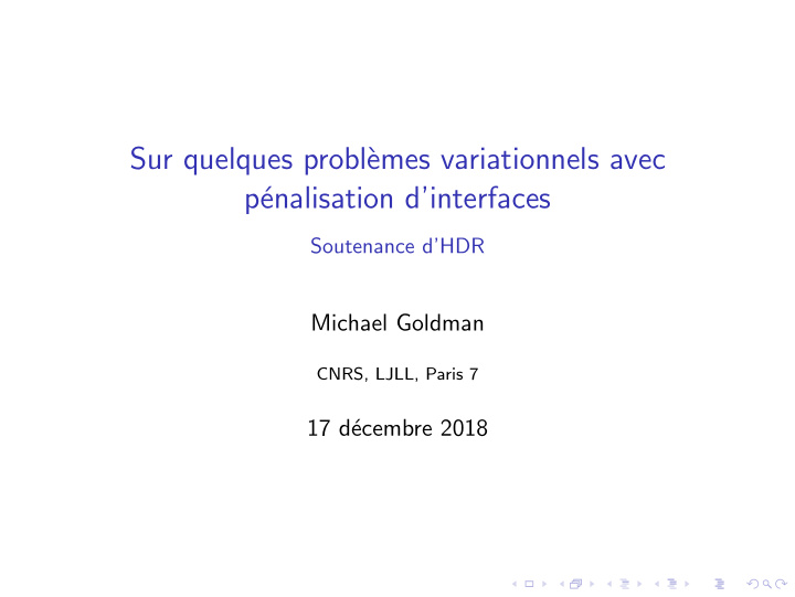 sur quelques probl emes variationnels avec p enalisation