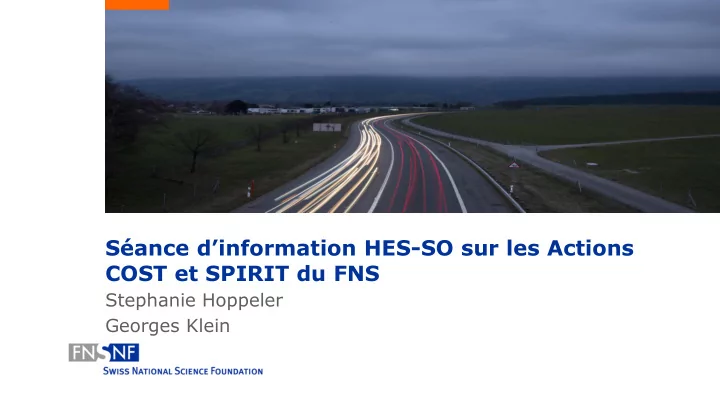 s ance d information hes so sur les actions cost et
