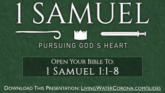 1 Samuel 1:1-8 D OWNLOAD T HIS P RESENTATION : L IVING W ATER C ORONA . COM / SLIDES  1 Samuel 1