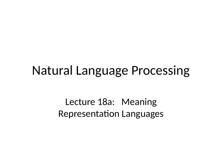 natural language processing