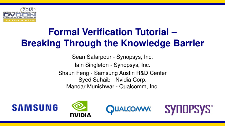 formal verification tutorial