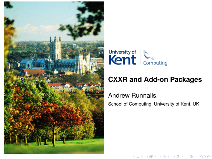 cxxr and add on packages