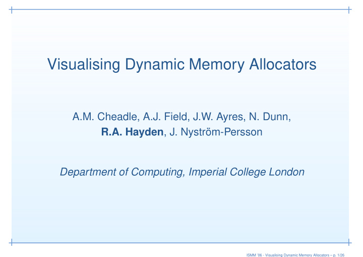 visualising dynamic memory allocators