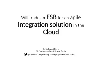 In Integration solution in the  Clo  loud  Berlin Expert Days,  16. September 2016, Urania Berlin