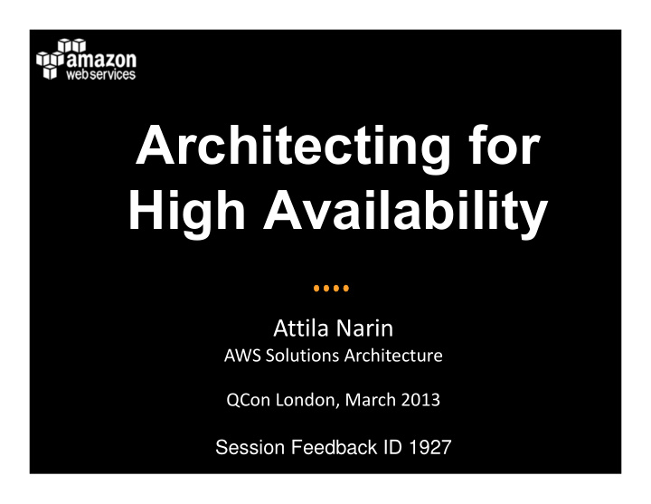 architecting for high availability