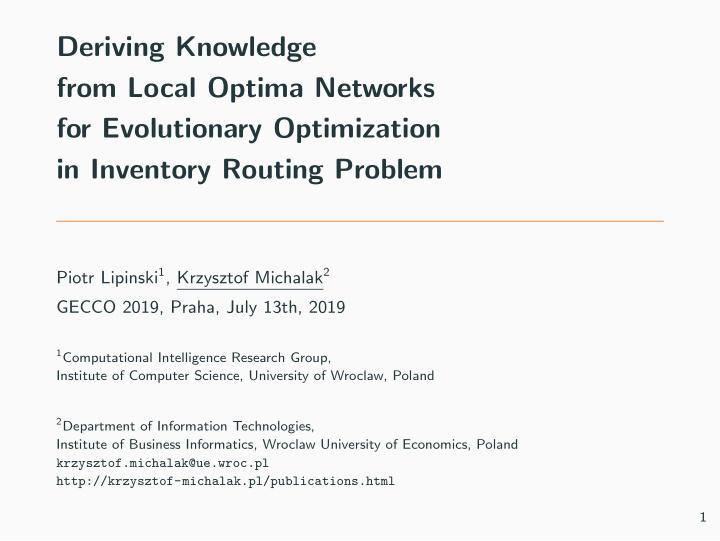 deriving knowledge from local optima networks for