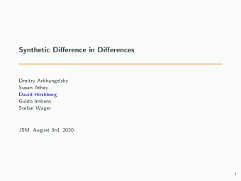 Synthetic Difference in Differences  Dmitry Arkhangelsky  Susan Athey  David Hirshberg  Guido