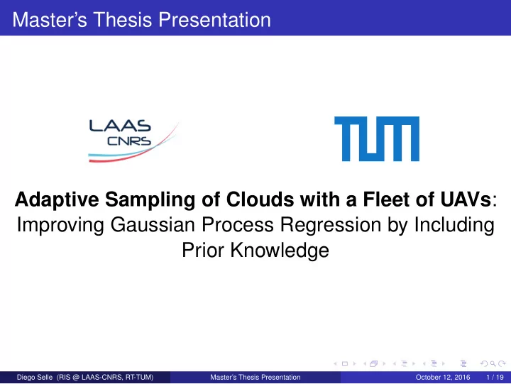 master s thesis presentation adaptive sampling of clouds