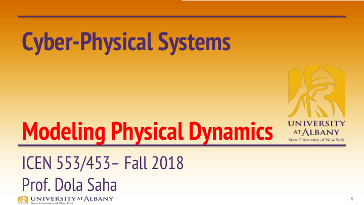 cyber physical systems modeling physical dynamics