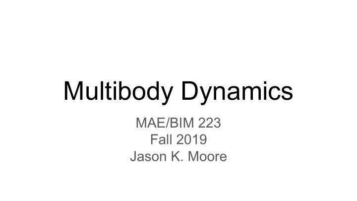 multibody dynamics