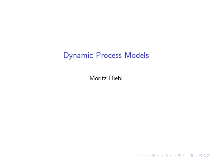 dynamic process models