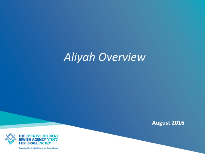aliyah overview