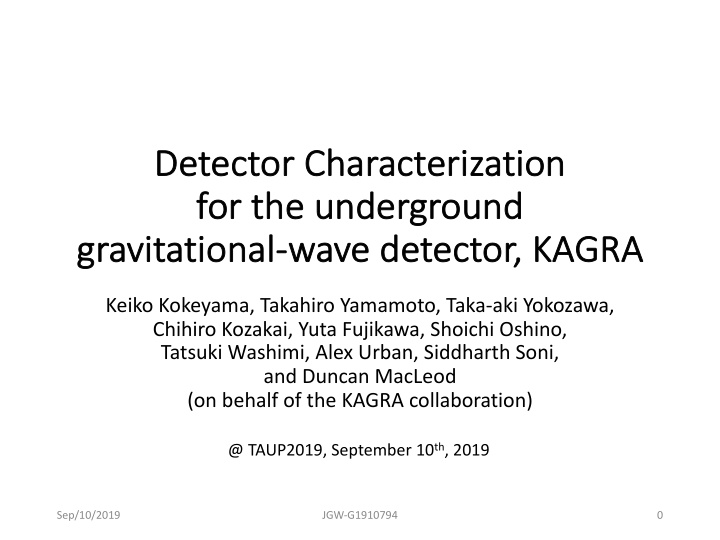 detect ctor charact cterization fo for the underground gr