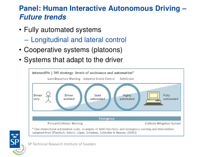 panel human interactive autonomous driving future trends