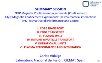 Laboratorio Nacional de Fusin, CIEMAT, Spain  1/ 31  CORE TRANSPORT EMPIRICAL ACTUATORS