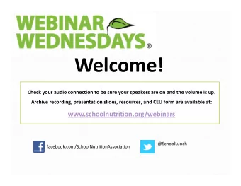 Welcome! Check your audio connection to be sure your speakers are on and the volume is up. Archive