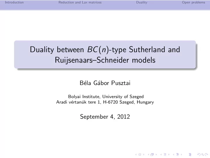 duality between bc n type sutherland and ruijsenaars