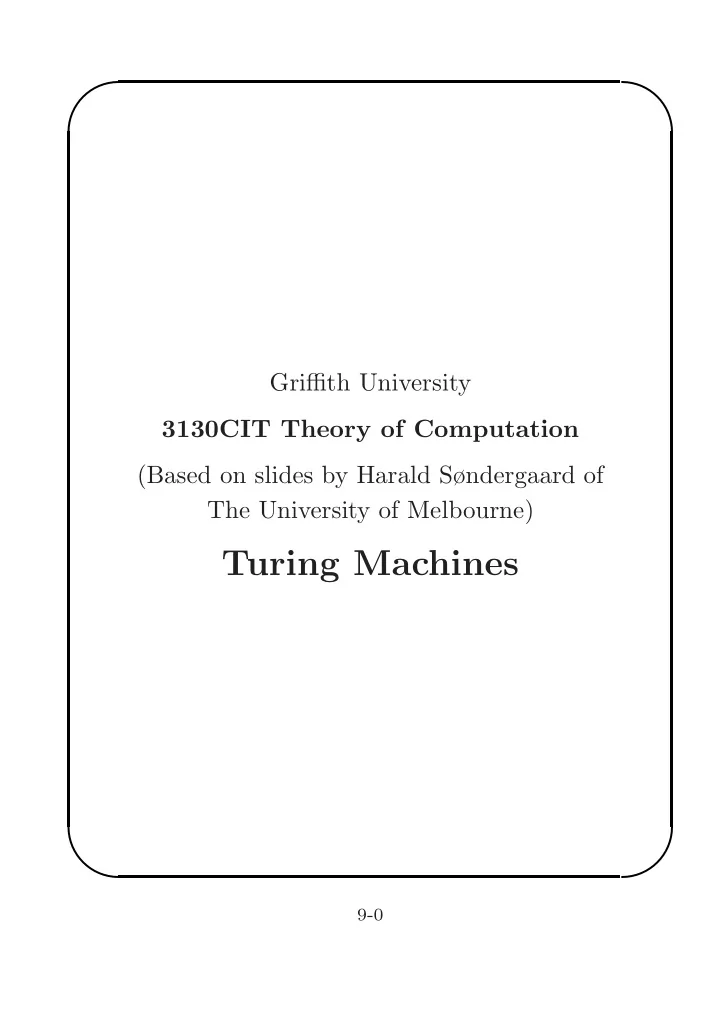 turing machines
