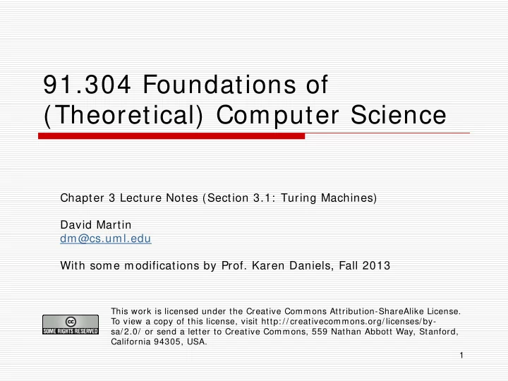91 304 foundations of theoretical computer science