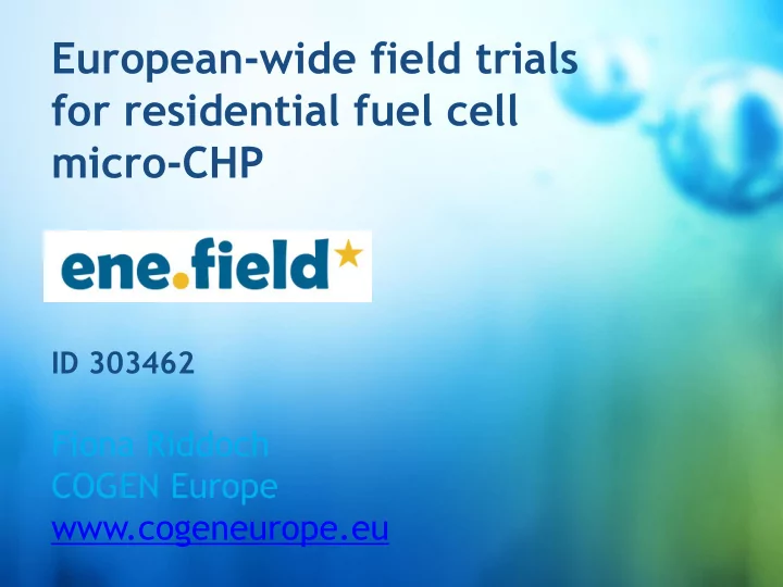 for residential fuel cell