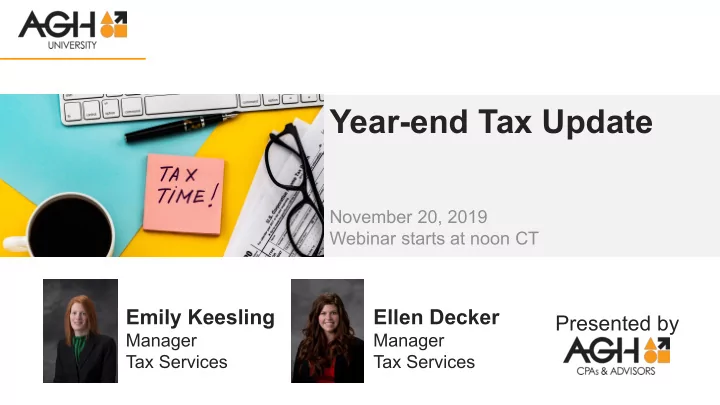 year end tax update