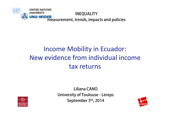income mobility in ecuador new evidence from individual