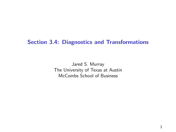 section 3 4 diagnostics and transformations