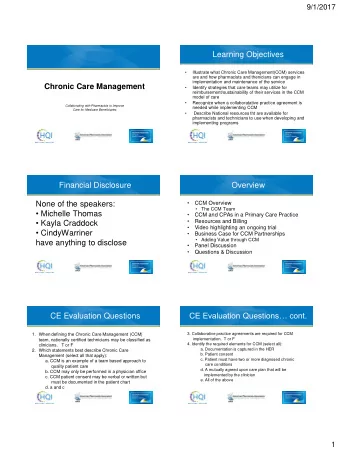 None of the speakers:  CCM Overview    The CCM Team  Michelle Thomas    CCM and CPAs in a