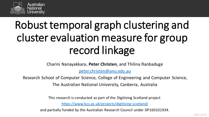 robust temp mporal l grap aph clusterin ing an and