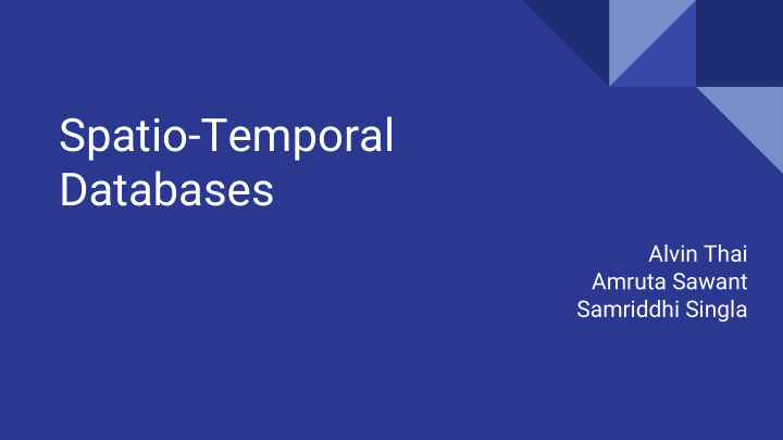 spatio temporal databases