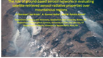 The role o  of g  ground-based  ed a  aer  eroso  sol net  networks i  s in ev  n evaluating
